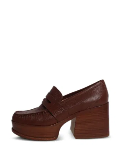 Pre-owned Gabriela Hearst Leather Heeled Loafers In Brown