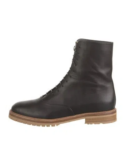 Pre-owned Gabriela Hearst Leather Lace-up Boots In Black