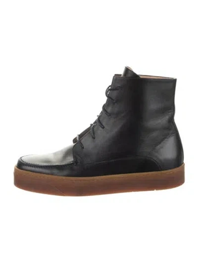 Pre-owned Gabriela Hearst Leather Lace-up Boots In Black
