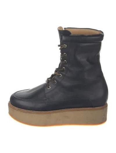 Pre-owned Gabriela Hearst Leather Lace-up Boots In Blue
