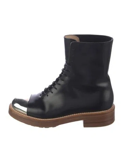 Pre-owned Gabriela Hearst Leather Lace-up Boots In Blue
