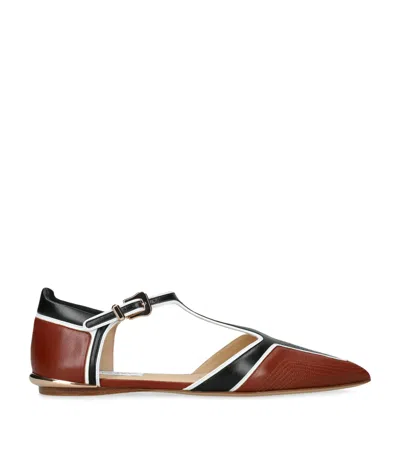 Gabriela Hearst Leather Leya T-bar Ballet Flats In Beige