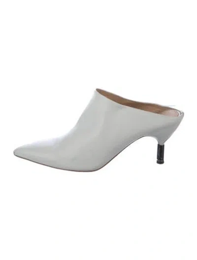 Pre-owned Gabriela Hearst Leather Mules In White