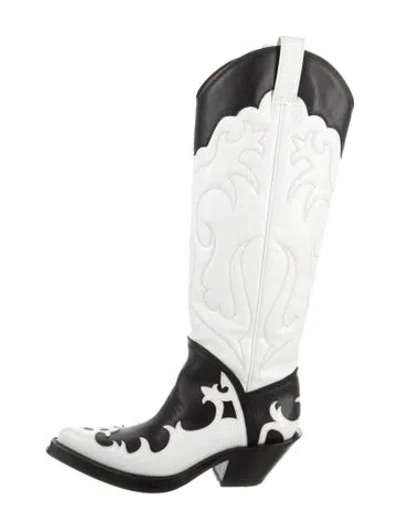 Pre-owned Gabriela Hearst Leather Patterned Western Boots In Multi