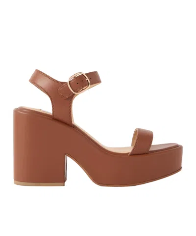 Gabriela Hearst Iman100 Leather Platform Sandals In Brown