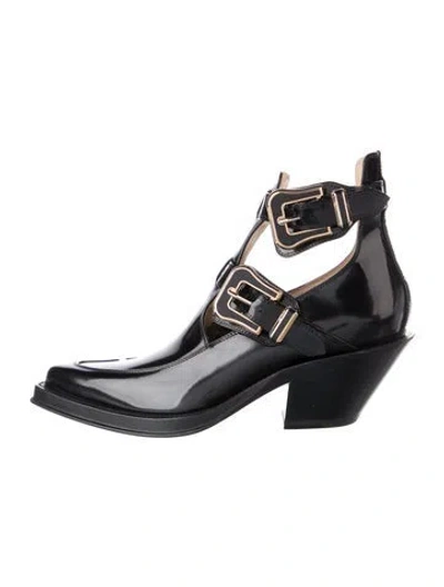 Pre-owned Gabriela Hearst Leather Rain Boots In Black