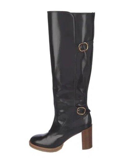 Pre-owned Gabriela Hearst Leather Riding Boots In Blue