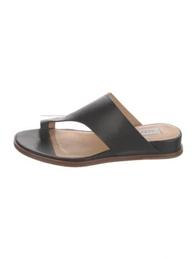 Pre-owned Gabriela Hearst Leather Slides In Black