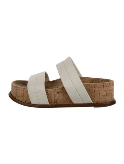 Pre-owned Gabriela Hearst Leather Slides In Neutral
