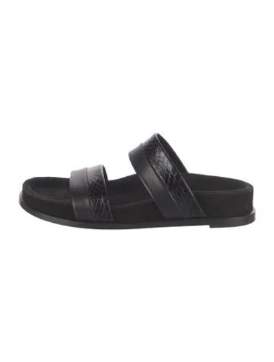 Pre-owned Gabriela Hearst Leather Slippers In Black