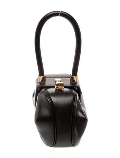 Pre-owned Gabriela Hearst Leather Top Handle Bag In Black
