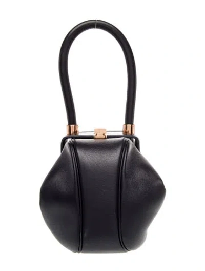 Pre-owned Gabriela Hearst Leather Top Handle Bag In Black