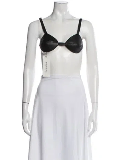 Pre-owned Gabriela Hearst Leather V-neck Sports Bra In Pink