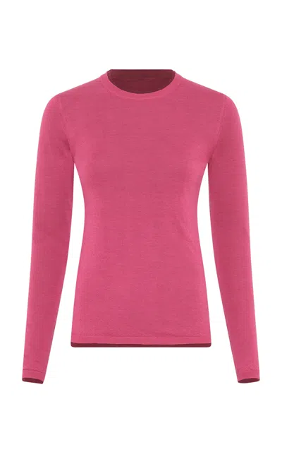 Gabriela Hearst Leif Cashmere-silk Crewneck Sweater In Pink