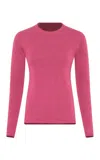 Gabriela Hearst Leif Reversible Knit Sweater In Bordeaux & Fuchsia Cashmere Silk