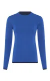 Gabriela Hearst Leif Reversible Knit Sweater In Electric Navy & Cobalt Cashmere Silk In Blue