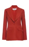 Gabriela Hearst Leiva Blazer In Antelope Orange Linen Twill In Red