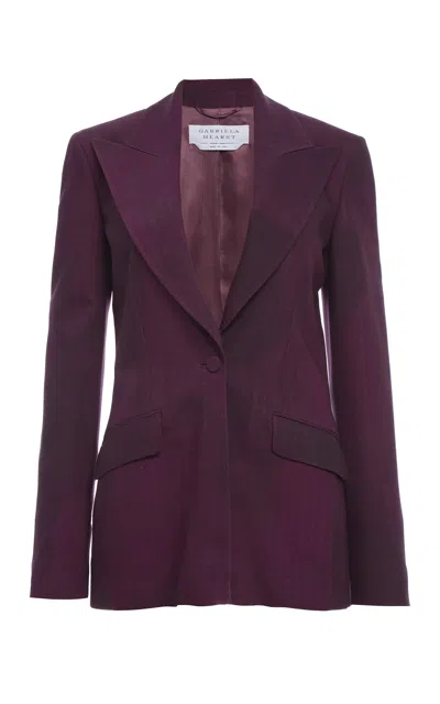 Gabriela Hearst Leiva Blazer In Bordeaux Virgin Wool In Purple