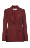 Gabriela Hearst Leiva Blazer In Burnt Sienna Linen Twill In Red