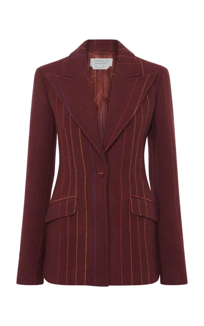 GABRIELA HEARST LEIVA BLAZER IN BURNT SIENNA MULTI PINSTRIPE WOOL CASHMERE
