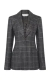 Gabriela Hearst Leiva Blazer In Charcoal Multi Wool Silk Clubcheck Plaid In Multi