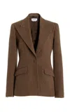 Gabriela Hearst Leiva Blazer In Chocolate Multi Cashmere Virgin Wool Herringbone In Chocolate Multi