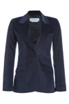Gabriela Hearst Leiva Blazer In Dark Navy Sea Island Cotton Corduroy In Dark Navy