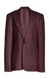 Gabriela Hearst Leiva Blazer In Deep Bordeaux Wool Twill In Deep Bordeaux