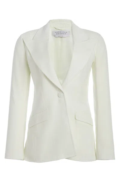 Gabriela Hearst Leiva Blazer In Ivory Sea Island Cotton Corduroy