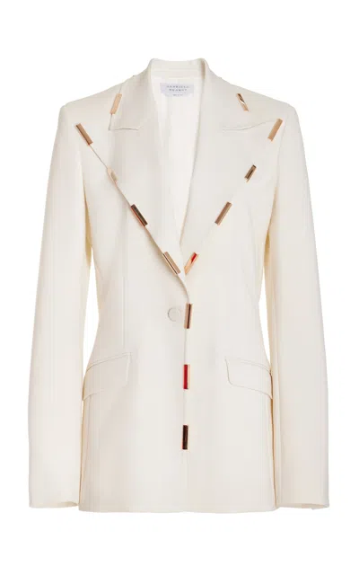 Gabriela Hearst Leiva Blazer In Ivory Sportswear Wool With Gold Bars