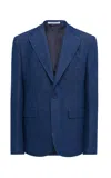 Gabriela Hearst Leiva Blazer In Recycled Cotton Linen Denim In Denim