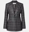Gabriela Hearst Leiva Checked Wool And Silk Blazer In Gray