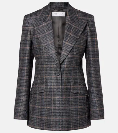 Gabriela Hearst Leiva Checked Wool And Silk Blazer In Gray