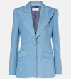 Gabriela Hearst Leiva Blazer In Medium Blue Recycled Cotton Linen Denim In Blau