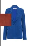 Gabriela Hearst Leiva Double-breasted Suede Blazer In Brown