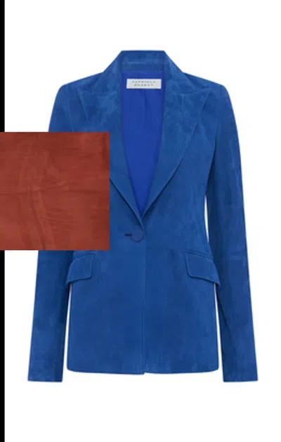 Gabriela Hearst Leiva Double-breasted Suede Blazer In Brown