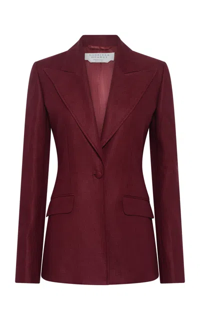 Gabriela Hearst Leiva Linen Blazer In Burgundy