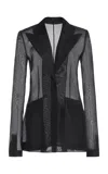 GABRIELA HEARST LEIVA SHEER BLAZER IN BLACK SILK ORGANZA