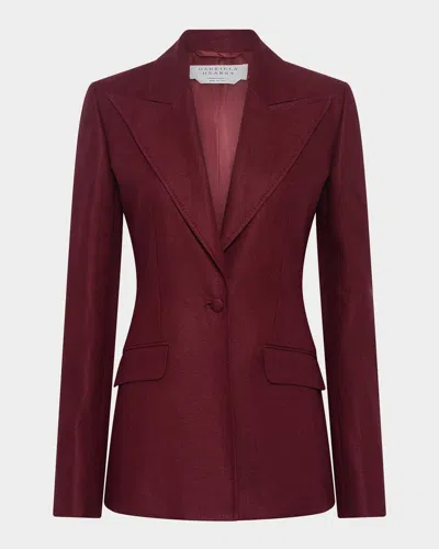Gabriela Hearst Leiva Single-breasted Linen Blazer Jacket In Burgundy