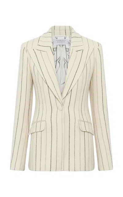 GABRIELA HEARST LEIVA STRIPED WOOL-CASHMERE BLAZER