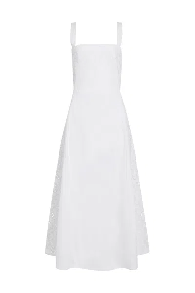 Gabriela Hearst Lenya Lace Dress In White Cotton
