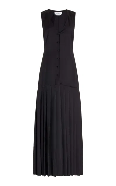 Gabriela Hearst Leone Vest Dress In Black Virgin Wool