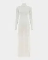 Gabriela Hearst Lethe Mock-neck Lace Knit Maxi Dress In Ivory
