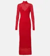 Gabriela Hearst Lethe Pointelle Knit Maxi Dress In Scarlet Red Virgin Wool Silk In Scarlet Red