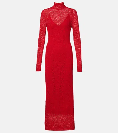 GABRIELA HEARST LETHE POINTELLE WOOL AND SILK MAXI DRESS