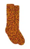 Gabriela Hearst Leto Knit Socks In Cadmium Yellow, Spice & Bordeaux Cashmere In Cadmium Yellow/spice/bordeaux