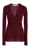 Gabriela Hearst Lillian Wool Cardigan In Burgundy