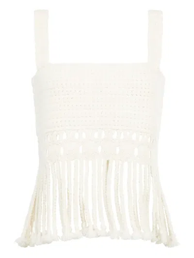 GABRIELA HEARST LILEA CROCHETED FRINGED TOP