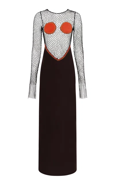 Gabriela Hearst Lilith Netted Wool-silk Maxi Dress In Multi