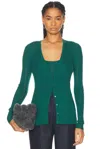 Gabriela Hearst Lillian Wool Cardigan In Emerald Green